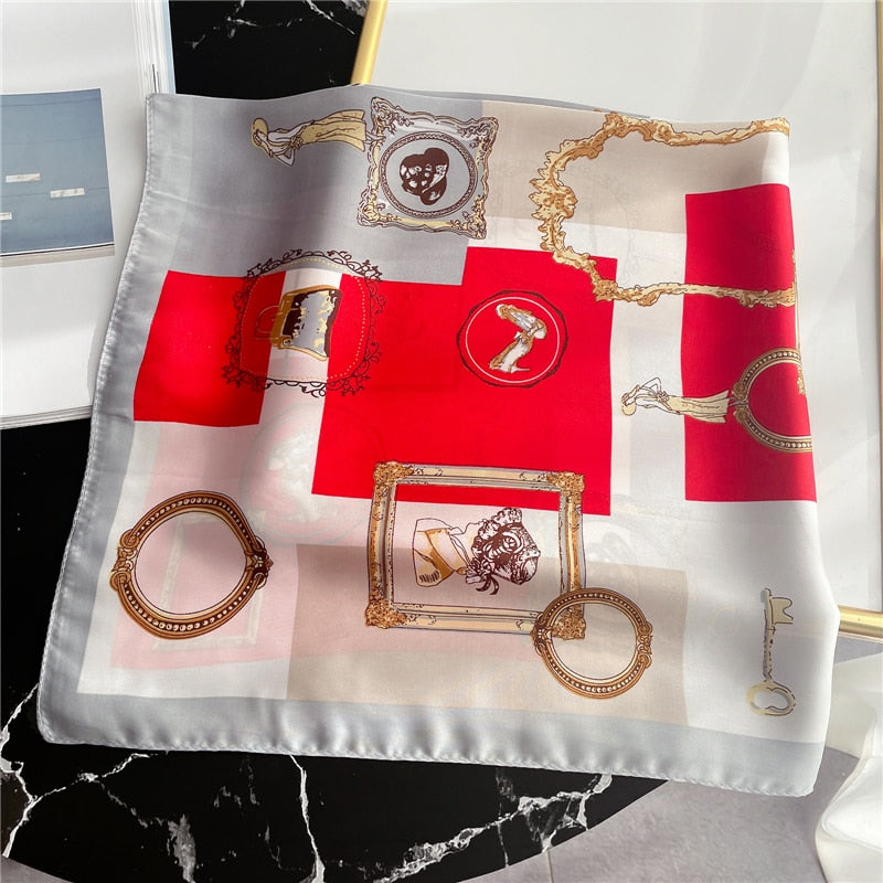 70*70cm 2022 Luxury Square Satin Scarf