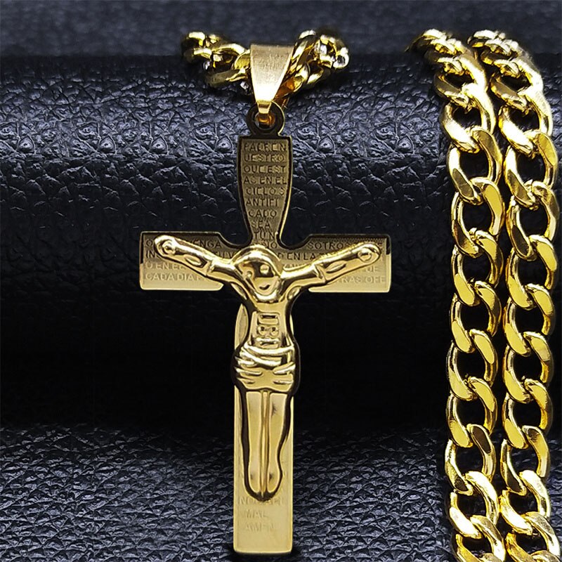 Jesus Stainless Steel Cross Necklace