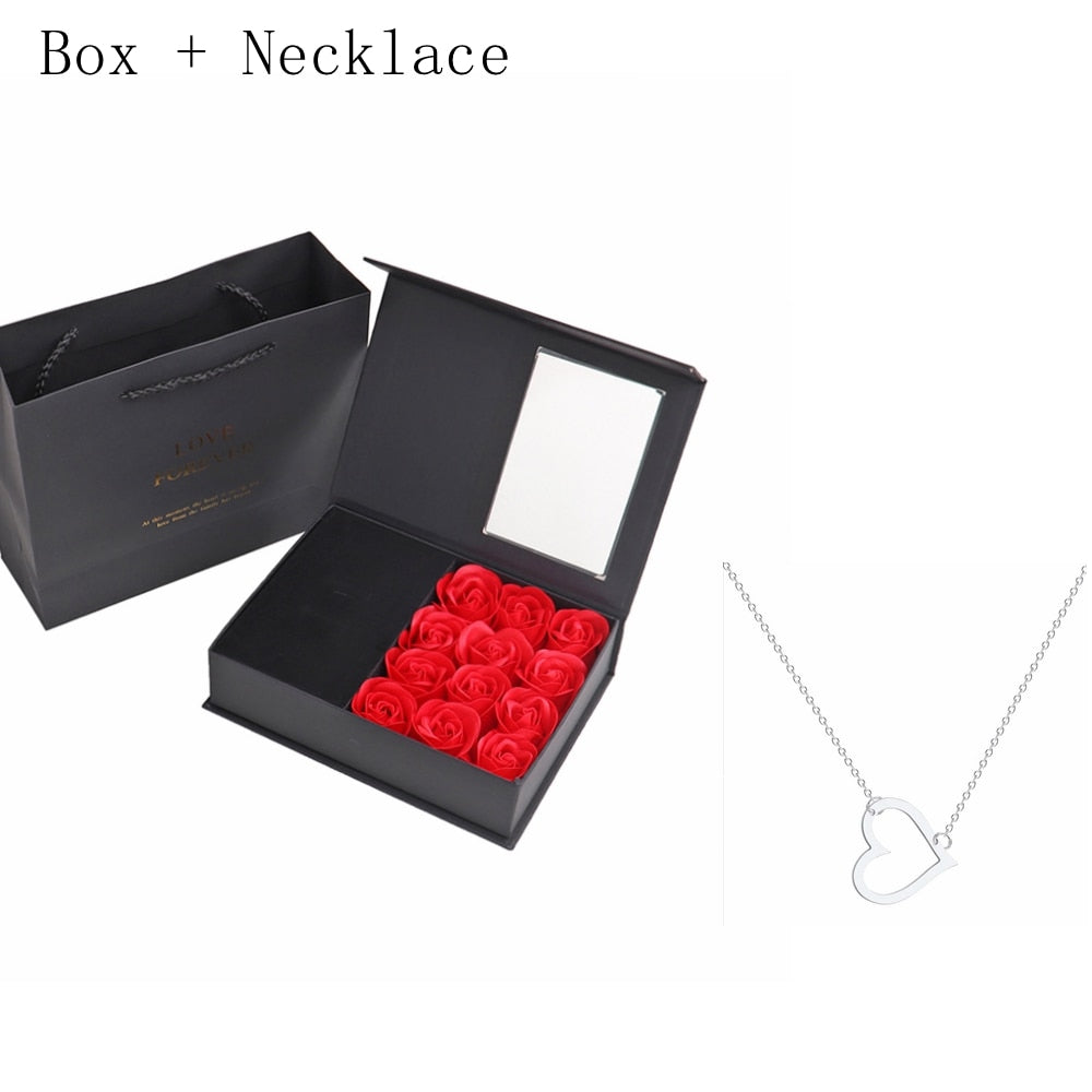 Rose Soap Flowers & Necklace Gift Box