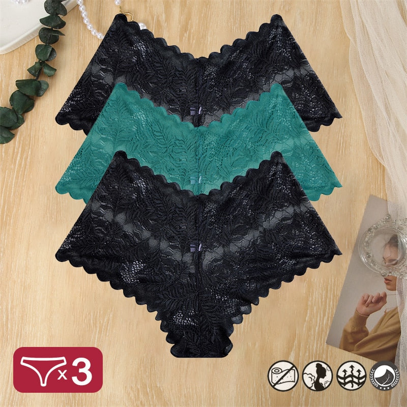 FINETOO 3PCS Lace Panties