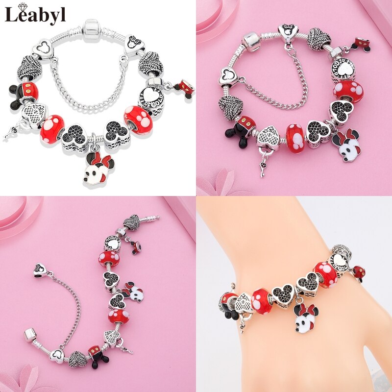 Leabyl Pink Enamel Crystal Bracelet