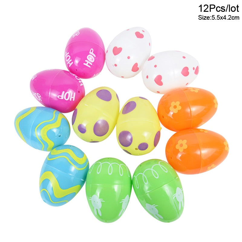 12/24Pcs Colorful Easter Plastic Egg