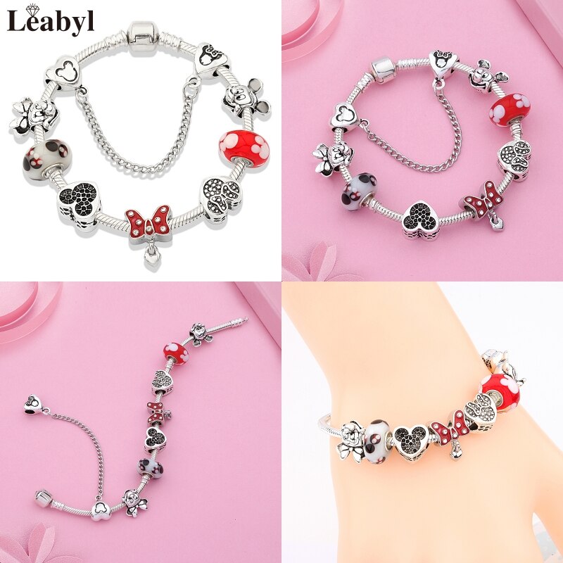 Leabyl Pink Enamel Crystal Bracelet