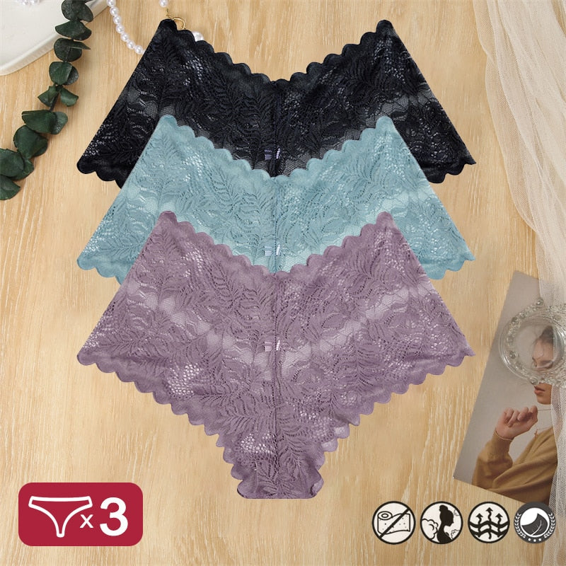 FINETOO 3PCS Lace Panties