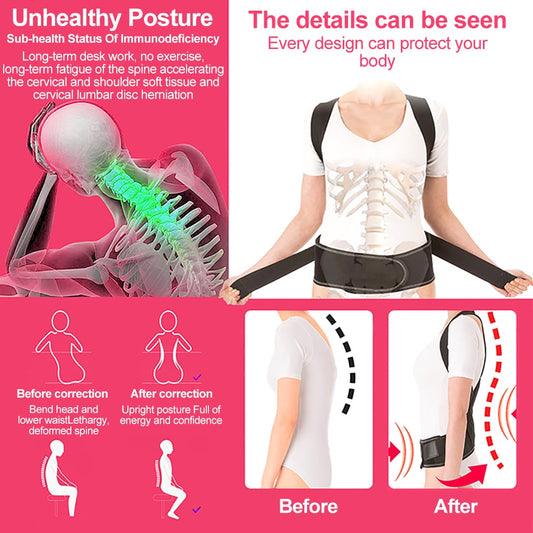 Posture Corrector Shoulder Support Belt Upper and Lower Back