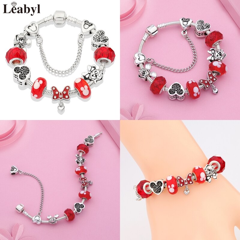 Leabyl Pink Enamel Crystal Bracelet