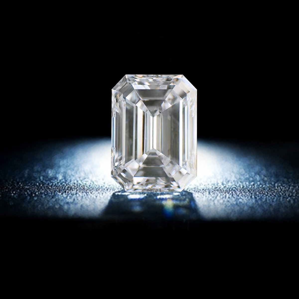 Emerald Cut D Color VVS1 Moissanite, GRA