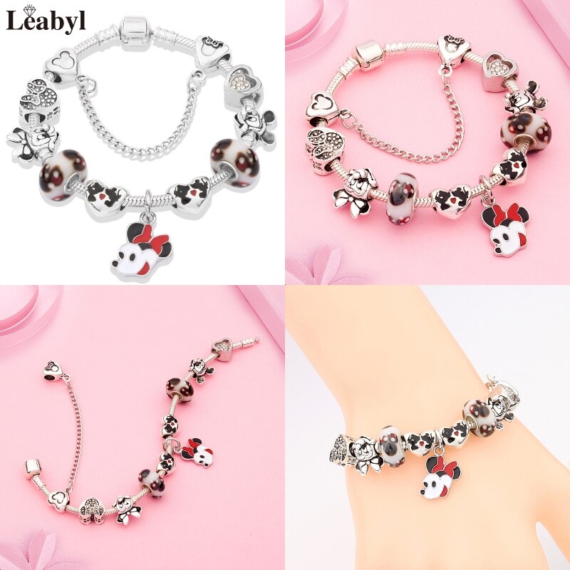 Leabyl Pink Enamel Crystal Bracelet