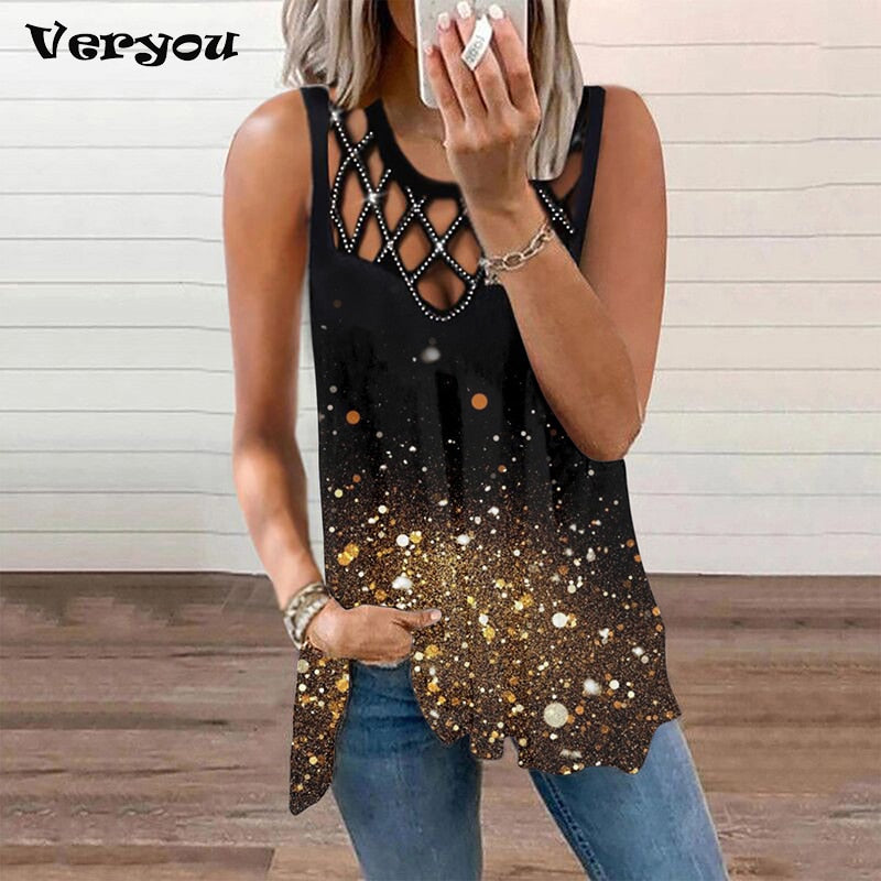 Vintage Floral Summer Casual Sleeveless Shirt