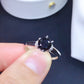 1 CT Black Moissanite, 925 Sterling silver, D VVS1 Ring, GRA