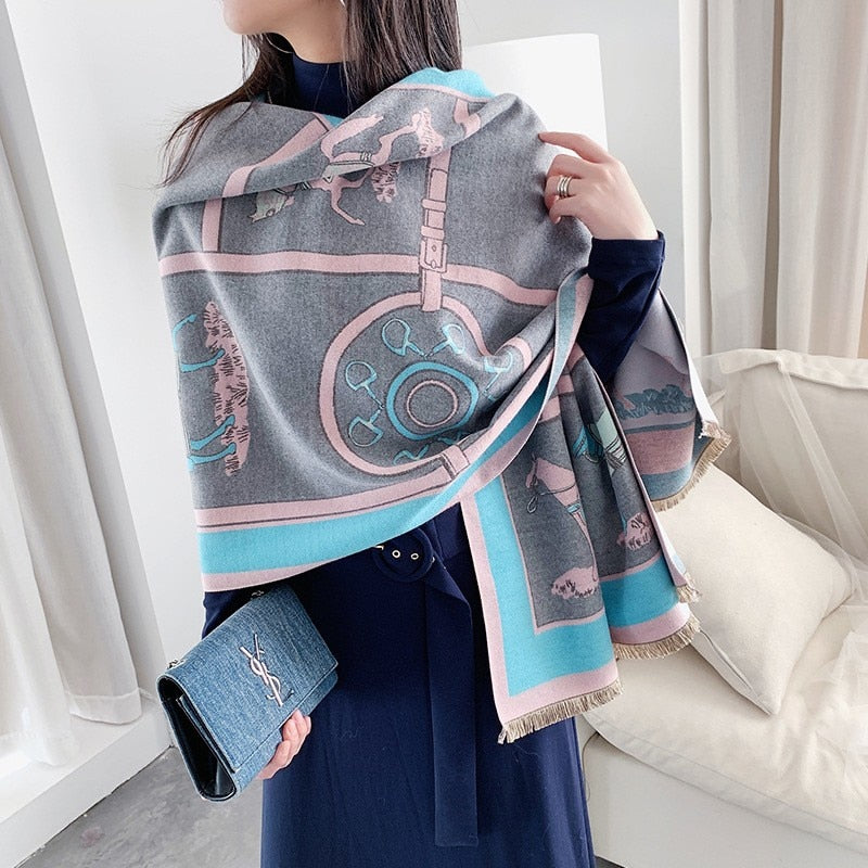 190x65cm, 69 Varieties New Winter Iron Tower imitation Cashmere Scarf