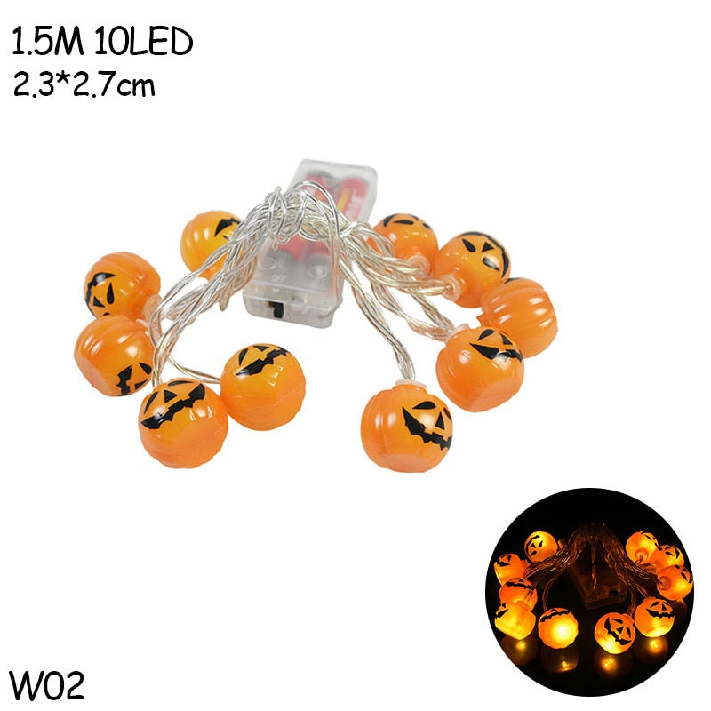 Autumn Maple Leaves Pumpkin Garland Led