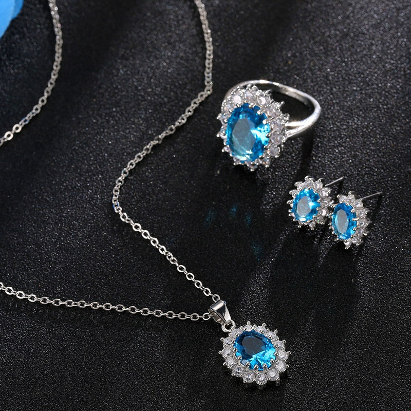 Sapphire Stone Jewelry Set