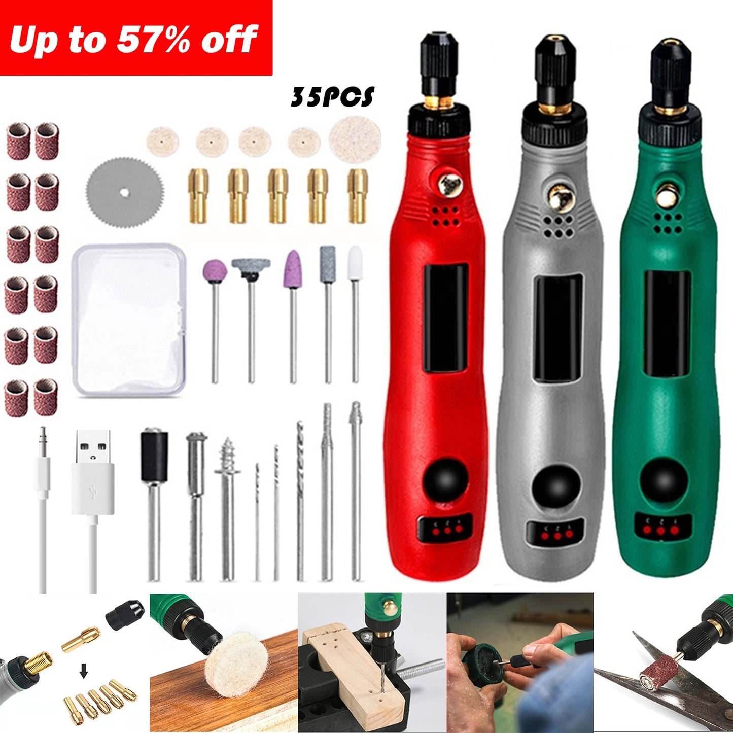 USB Mini Electric Cordless Drill Tool