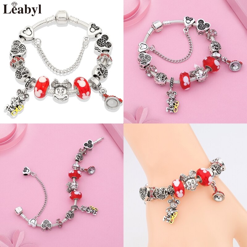 Leabyl Pink Enamel Crystal Bracelet