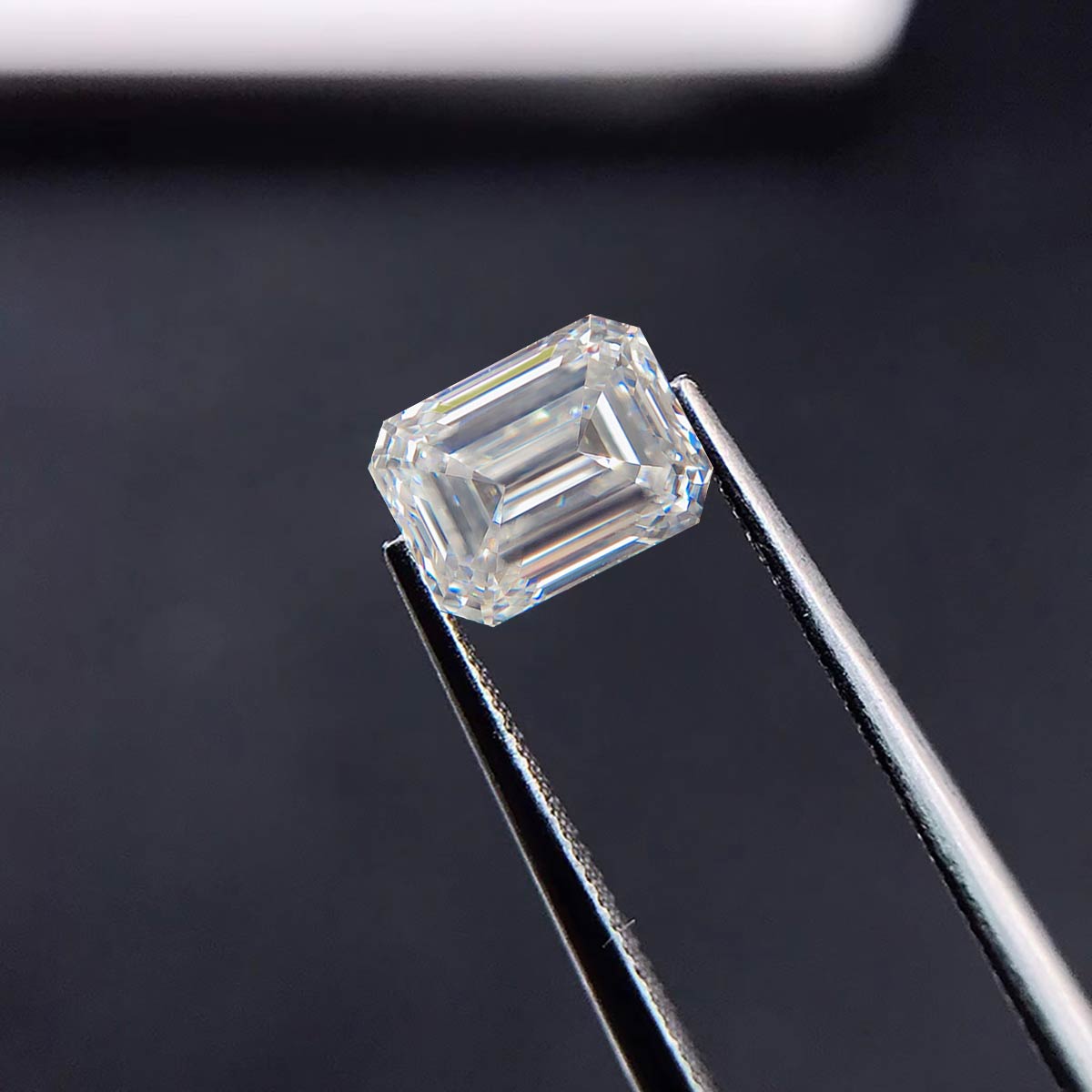 Emerald Cut D Color VVS1 Moissanite, GRA