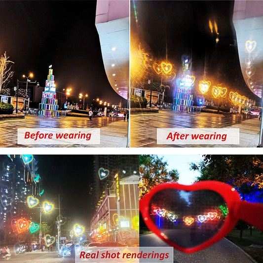 Watch The Lights Change To Heart Shape Shades Glasses