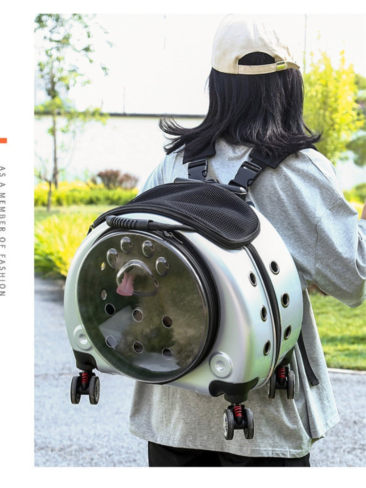 Pet Dog Cat Trolley Breathable  Suitcase  with Wheels