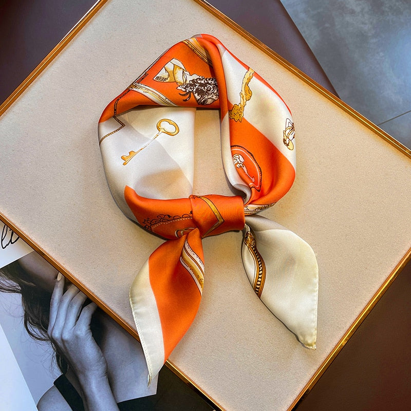 70*70cm 2022 Luxury Square Satin Scarf