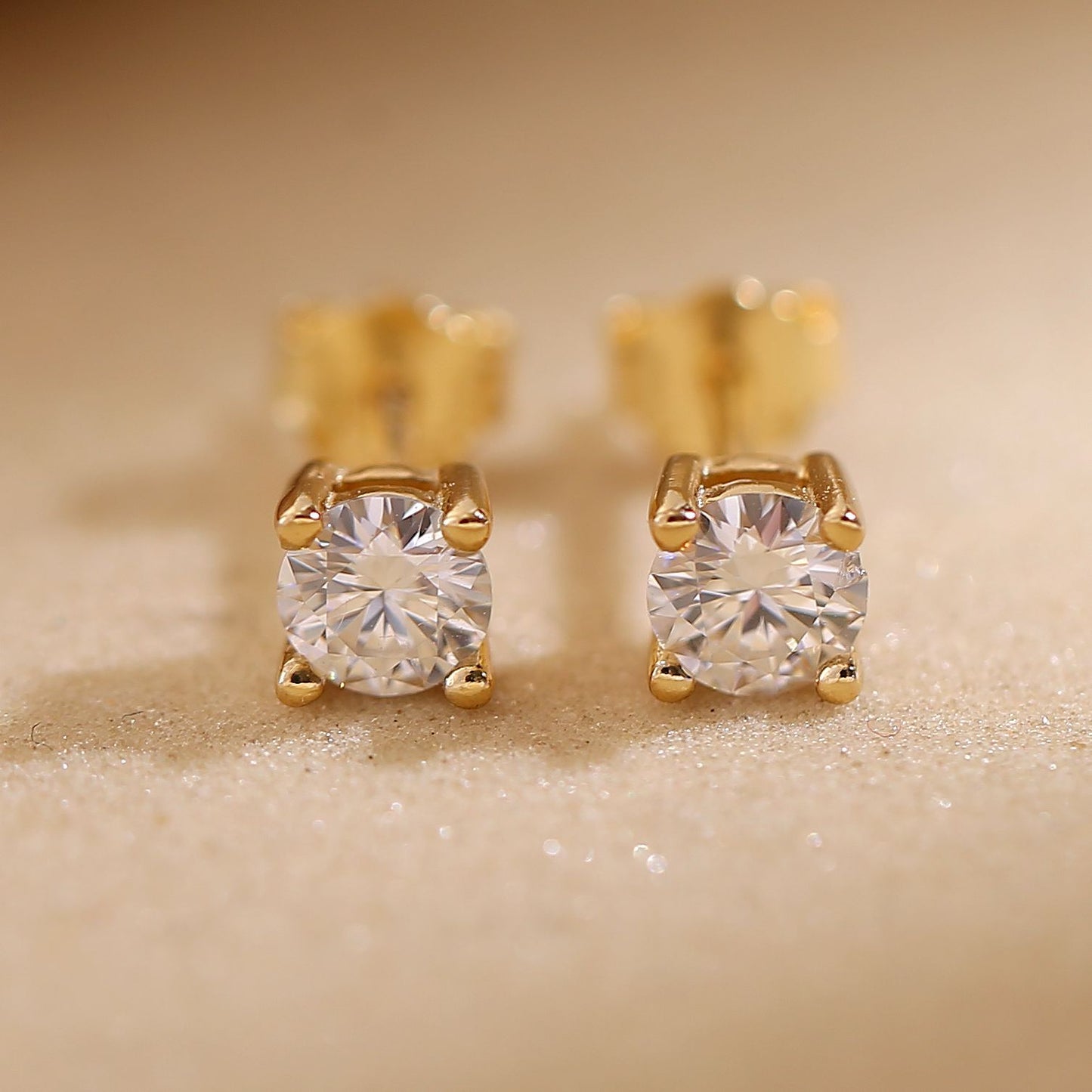 0.6-4 Carat 18K Gold 925 / Sterling Silver Moissanite Earrings