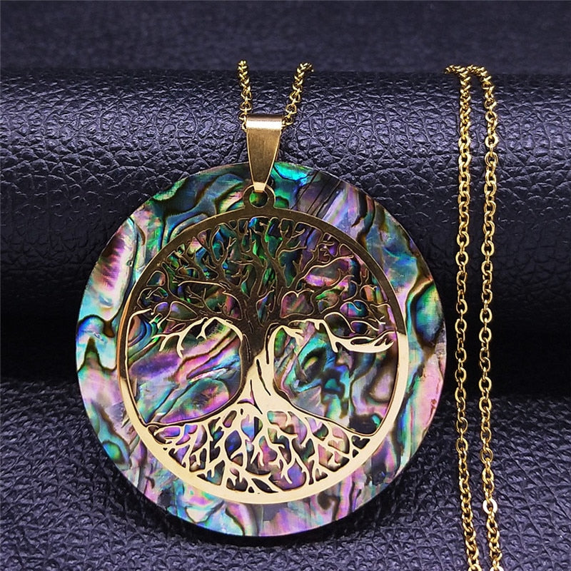 Tree of Life Natural Chain Gold Color Necklace