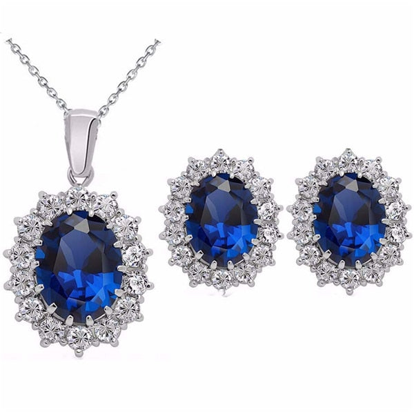 Sapphire Stone Jewelry Set