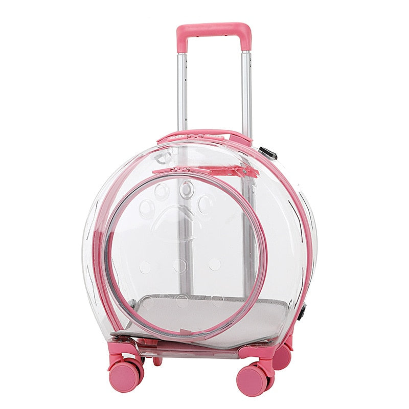 Pet Dog Cat Trolley Breathable  Suitcase  with Wheels