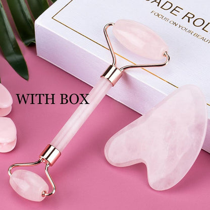 Face Massage Jade Roller Rose Quartz Natural Stone