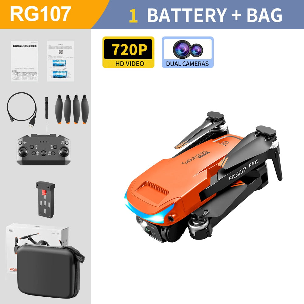 RG107 Pro 4k 3 Side, Obstacle Avoidance, HD Dual Camera WiFi fpv Drone