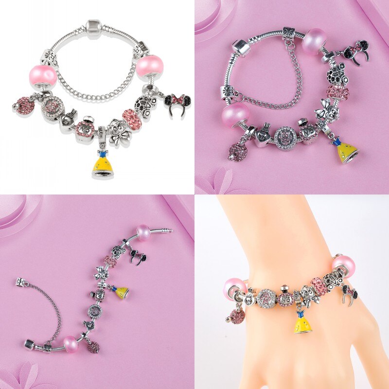 Leabyl Pink Enamel Crystal Bracelet