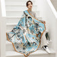 110*110cm Floral Printed Imitated Silk Scarf