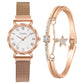 2PCS Set Gaiety Brand. Rhinestone Bracelet Montre Femme watch