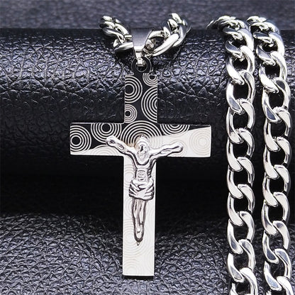 Jesus Stainless Steel Cross Necklace