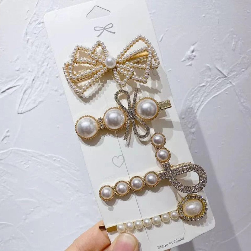 Handmade Pearls Hair Clips