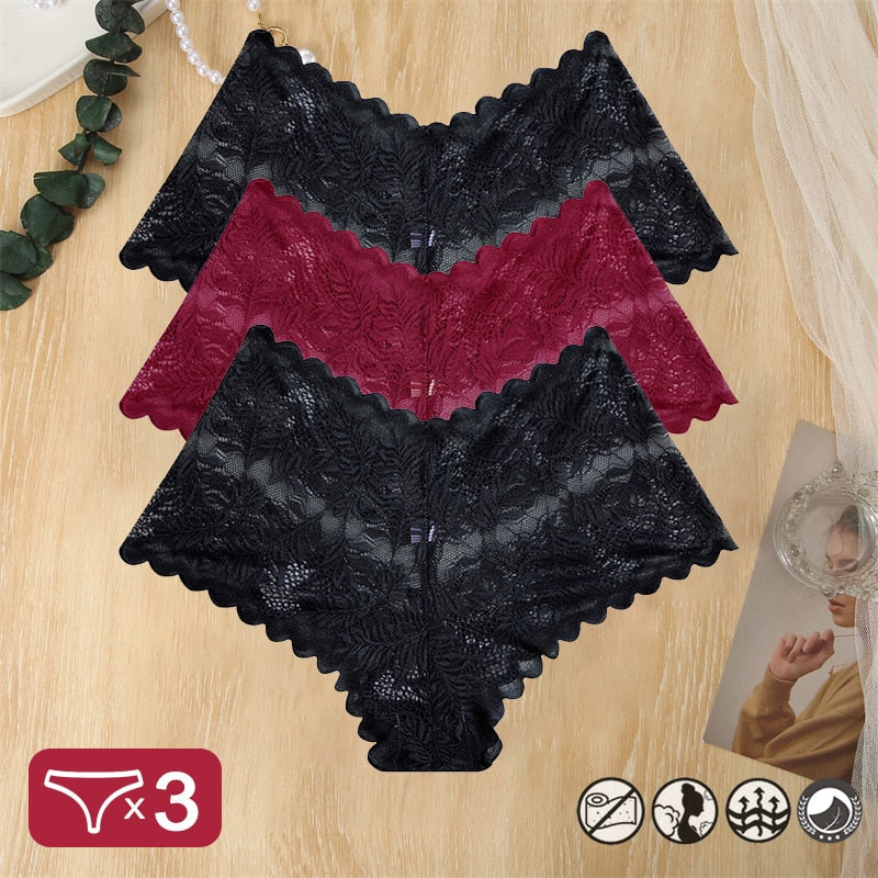 3PCS Women Lace Panties