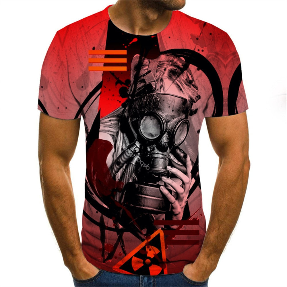 3D Printing Dark Evil Clown Pattern T-Shirts