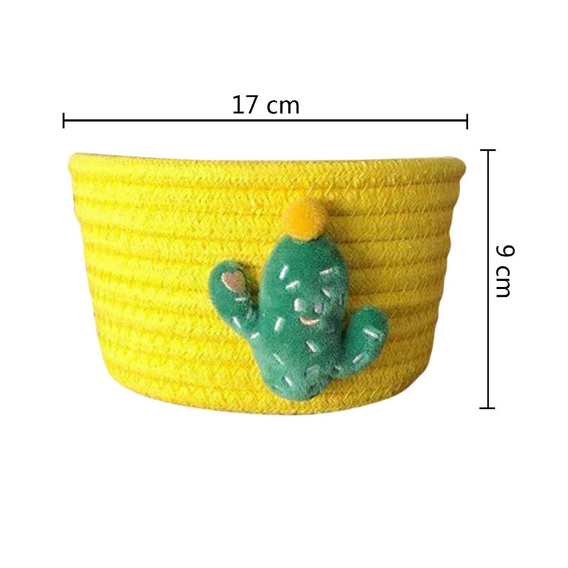 Cartoon Animals Hand Woven Storage Basket Kids Toys