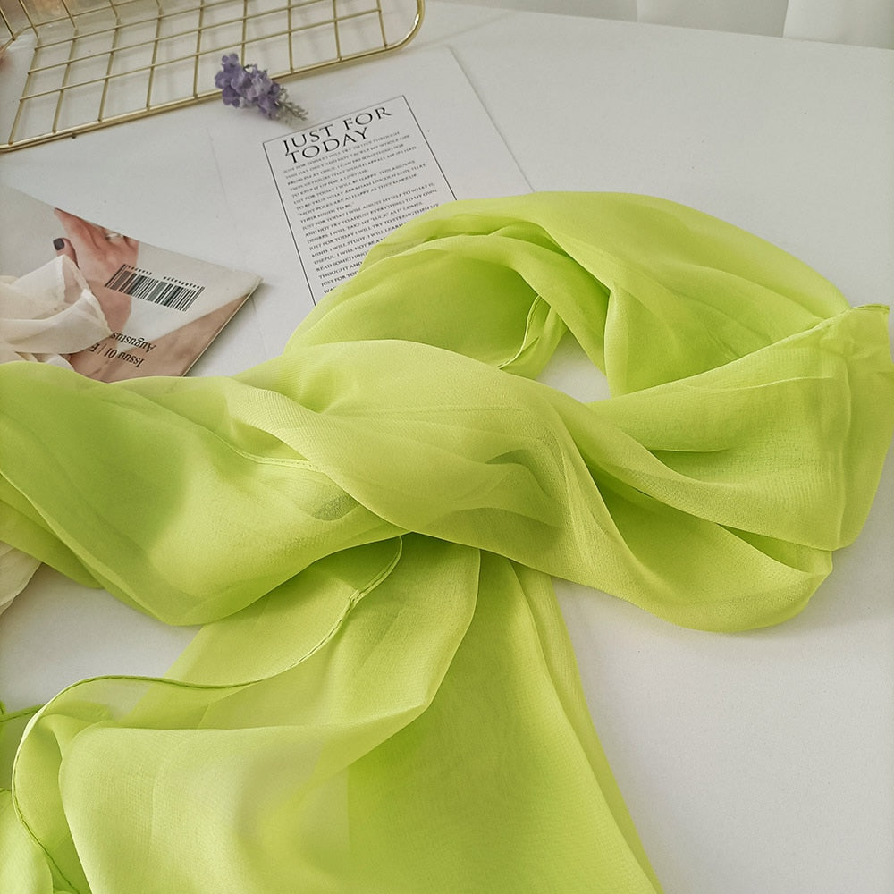 50*160cm Foulard Gradient Solid Color Georgette Shawl