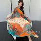 110*110cm Floral Printed Imitated Silk Scarf