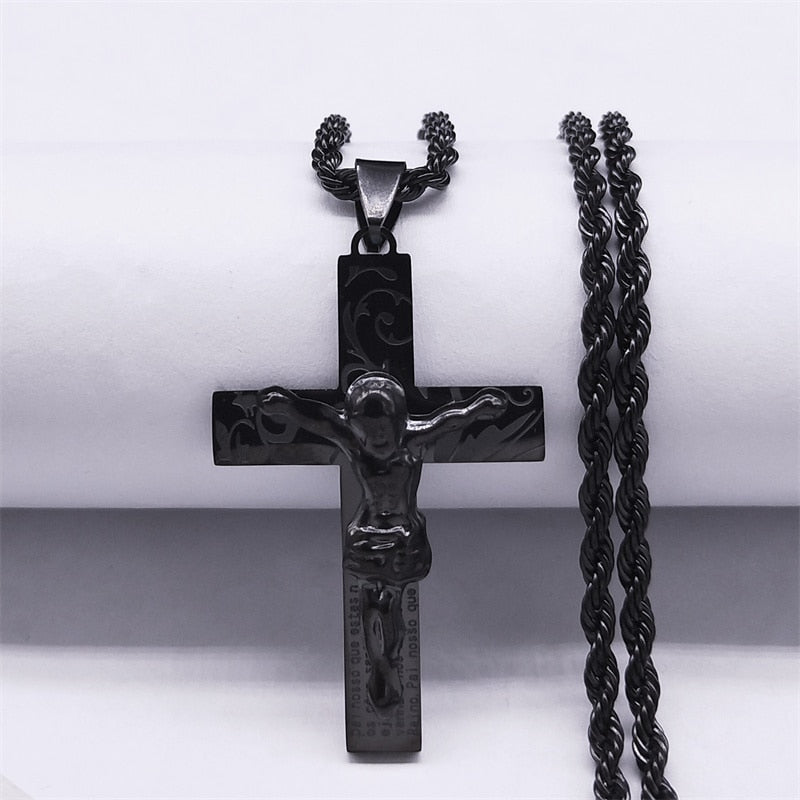 Jesus Stainless Steel Cross Necklace