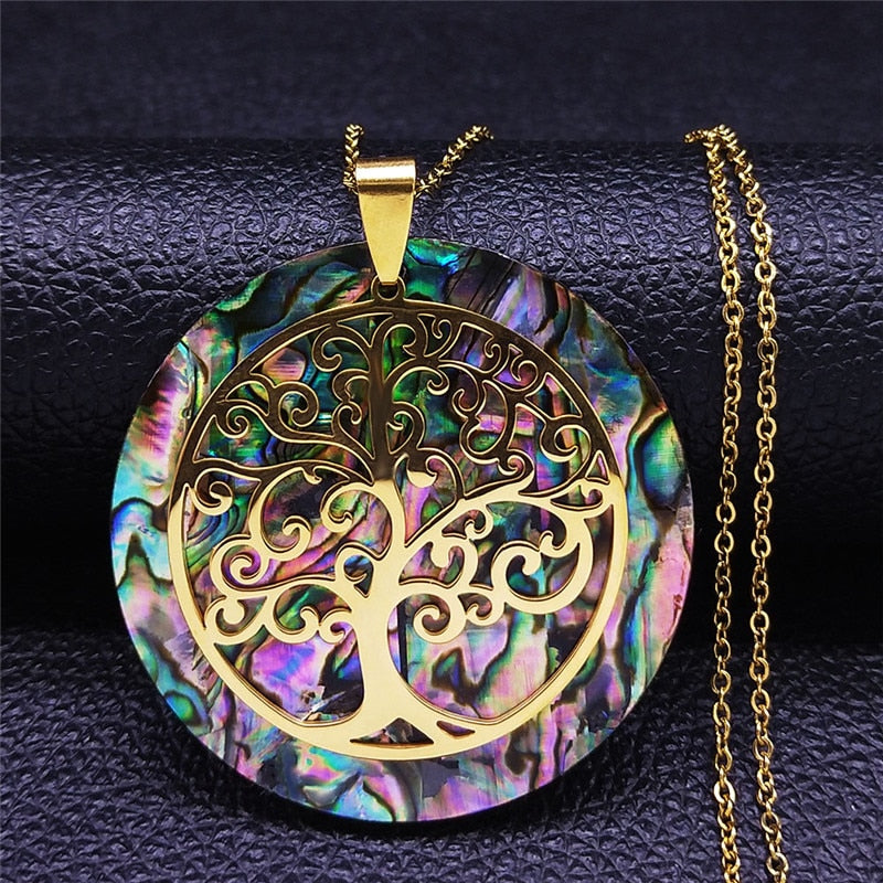 Tree of Life Natural Chain Gold Color Necklace