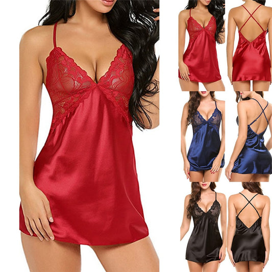 Lace Satin Nightwear Baby Doll