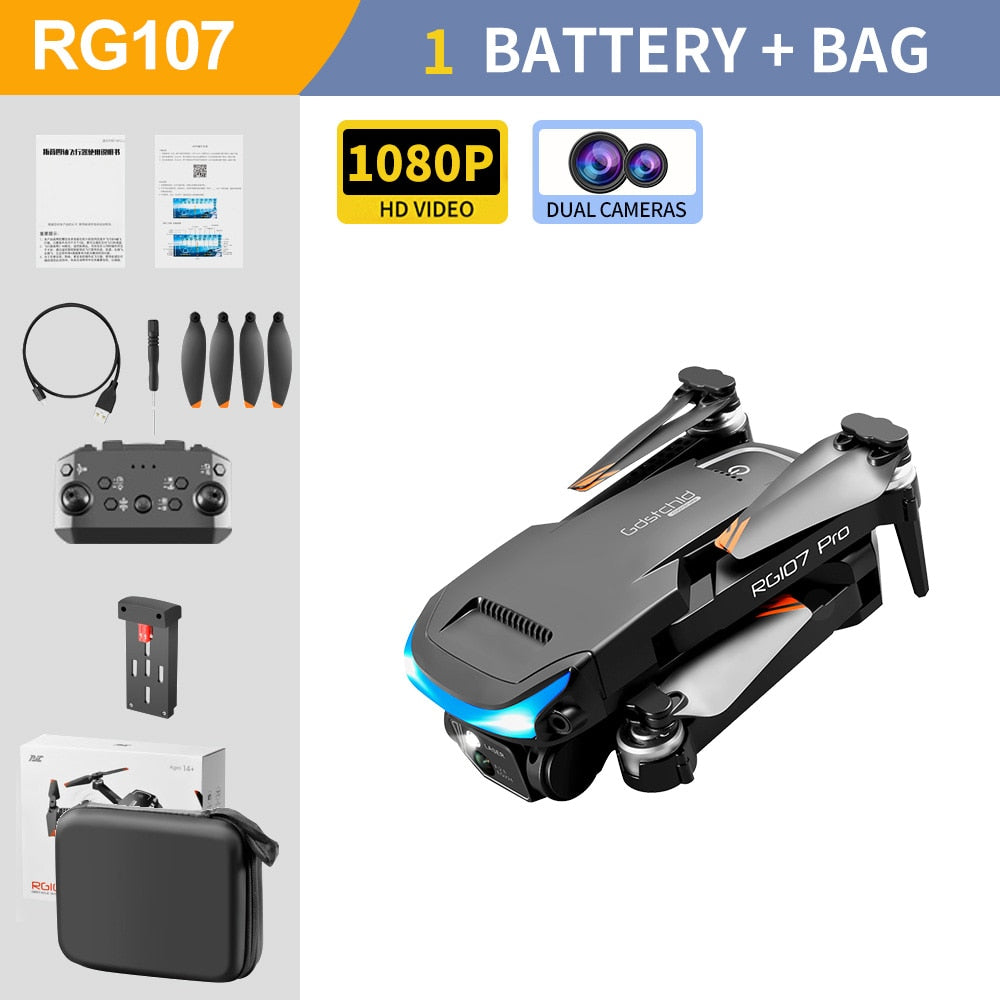 RG107 Pro 4k 3 Side, Obstacle Avoidance, HD Dual Camera WiFi fpv Drone