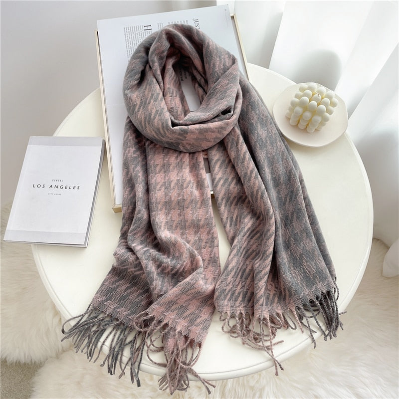 200*65cm Luxury Plaid Cashmere Long Pashmina Scarf