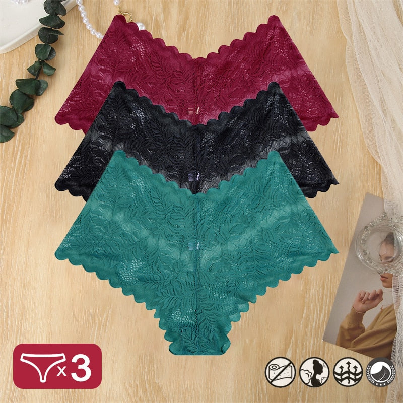 FINETOO 3PCS Lace Panties