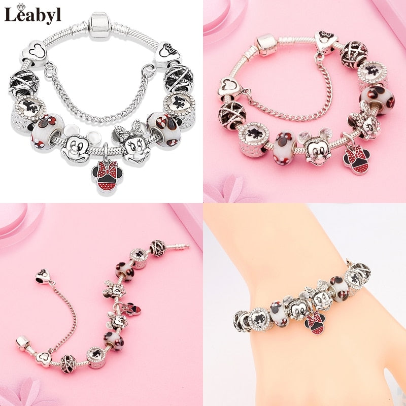 Leabyl Pink Enamel Crystal Bracelet