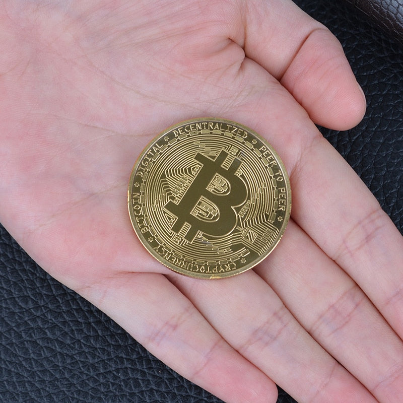 Golden Bitcoin, in Protective Packaging, Original Gilt Size