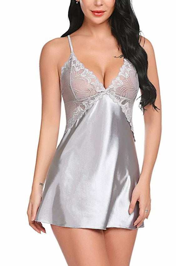 Lace Satin Nightwear Baby Doll