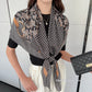 110*110cm Floral Printed Imitated Silk Scarf