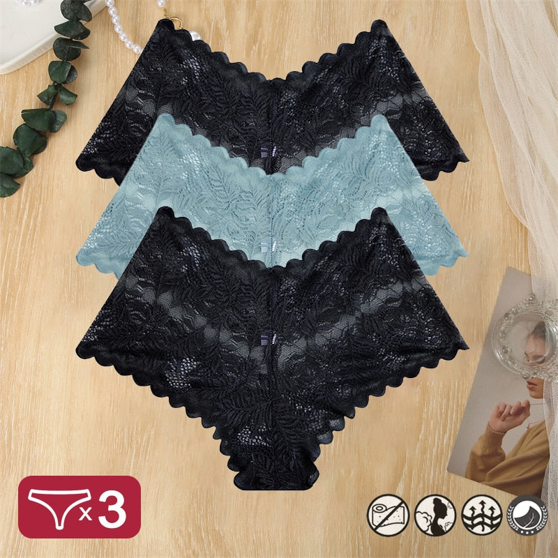 3PCS Women Lace Panties